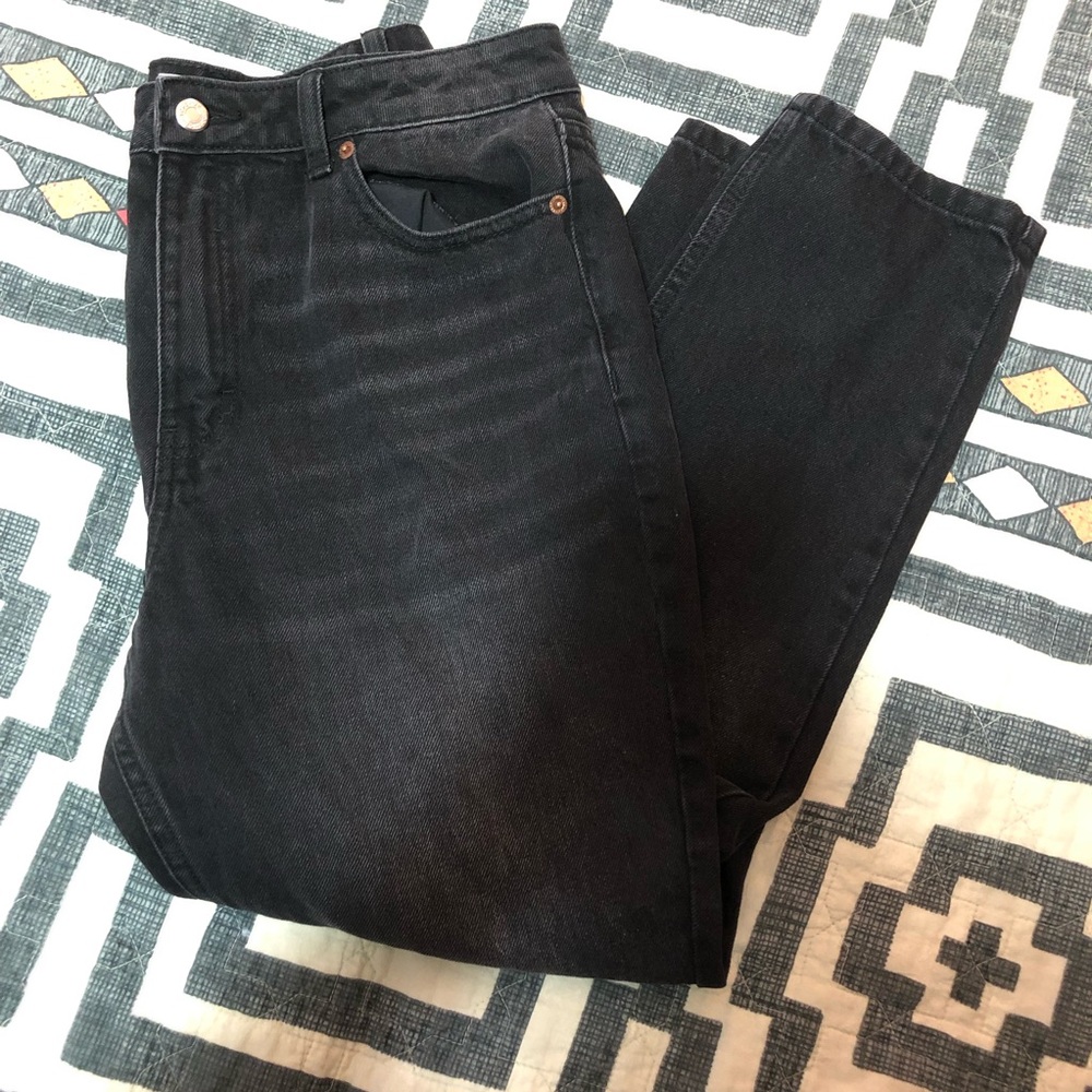 Top shop black mom jean